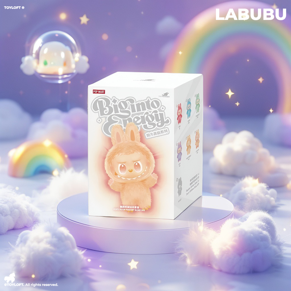 Whole Set - 6 pcs - Official Pop Mart Labubu Plush – Limited‑Edition Fuzzy Bunny‑Eared Monster - All Members - Big Into Energy Collection
