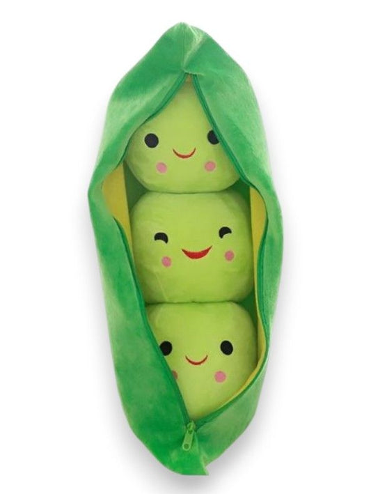 GREEN - Smiley Pea Pod Plush Toy – 25cm Detachable Bean Set | Cute Stuffed Vegetable Toy for Kids - MS14493 (Copy)