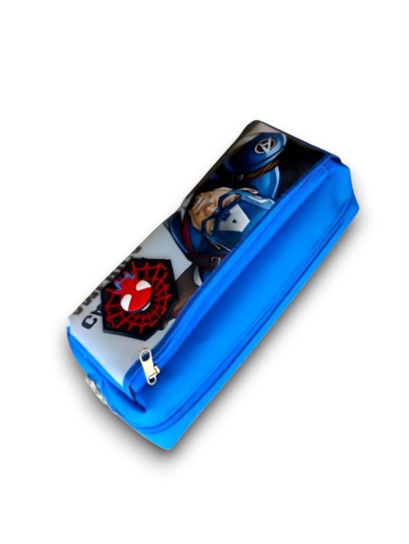 Blue - Captain America Soft Pouch – Avengers Spinner Pouch with Double Chain in Blister Card | Marvel Superhero Accessory NOVHBC-188984