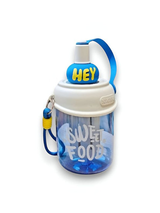 Blue - Cute Water Bottle with Strap for Kids | Leakproof Sipper Bottle for School, Girls & Boys NOVGBT-50720