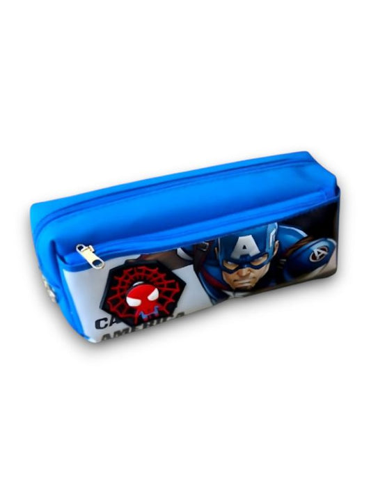 Blue - Captain America Soft Pouch – Avengers Spinner Pouch with Double Chain in Blister Card | Marvel Superhero Accessory NOVHBC-188984