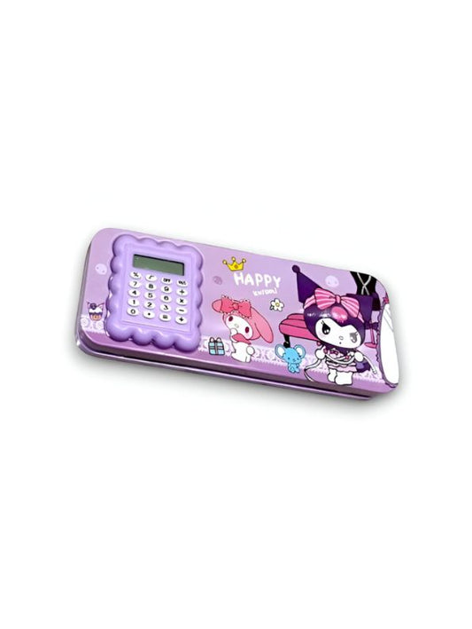 Kawaii Kuromi & My Melody Magnetic Pencil Box with Built-in Calculator for Girls | Cute Sanrio Kids Stationery Set & School  NOVHBC-1881121