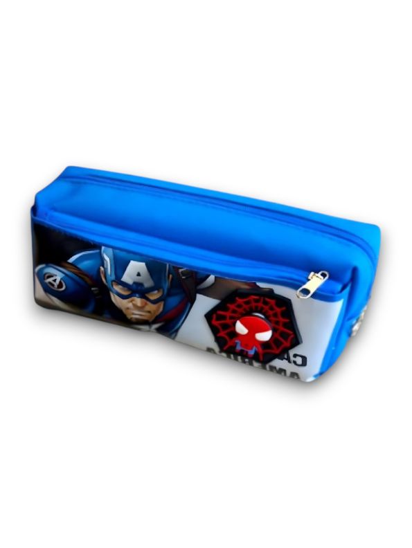 Blue - Captain America Soft Pouch – Avengers Spinner Pouch with Double Chain in Blister Card | Marvel Superhero Accessory NOVHBC-188984