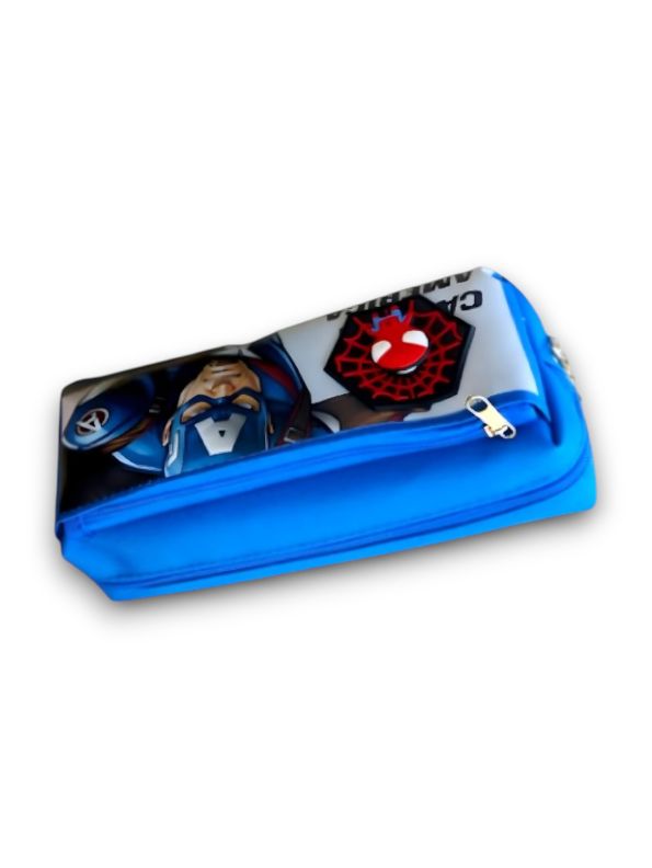 Blue - Captain America Soft Pouch – Avengers Spinner Pouch with Double Chain in Blister Card | Marvel Superhero Accessory NOVHBC-188984