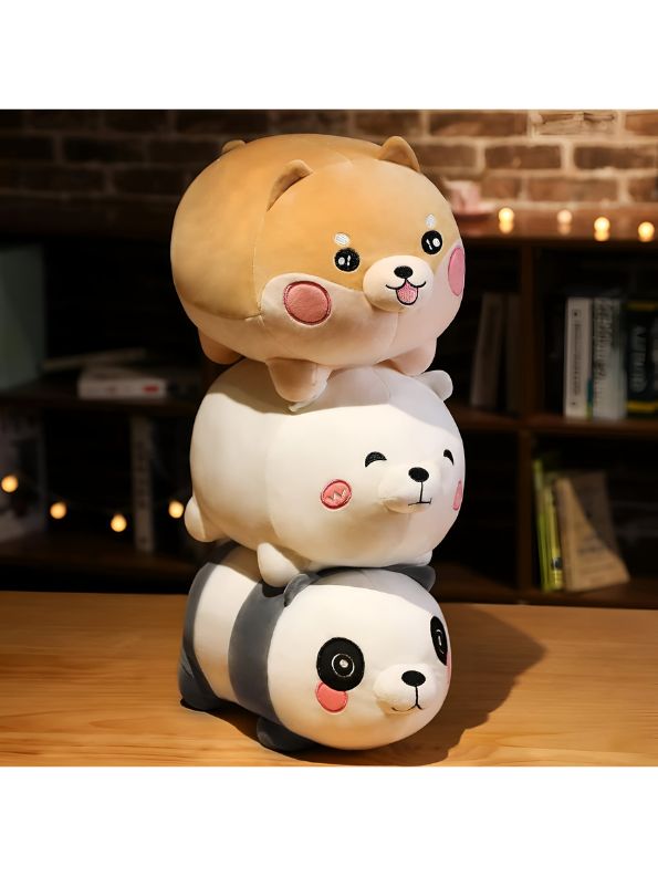 BROWN - ChubBark Buddy 45 CM – Kawaii Chubby Dog Plush | Large Stuffed Animal Puppy Toy | Soft Fat Dog Cushion for Kids & Girls - MS8486