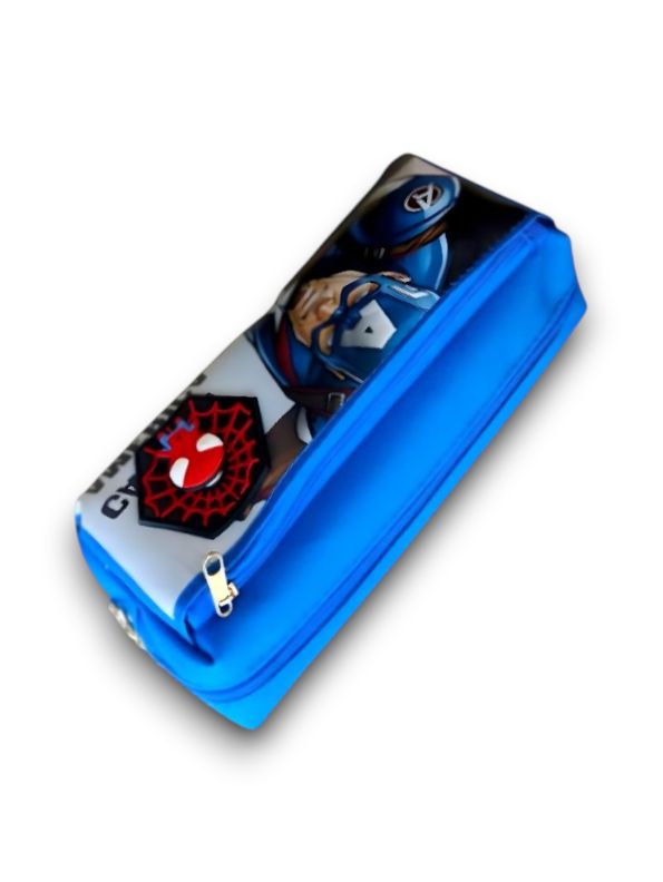 Blue - Captain America Soft Pouch – Avengers Spinner Pouch with Double Chain in Blister Card | Marvel Superhero Accessory NOVHBC-188984