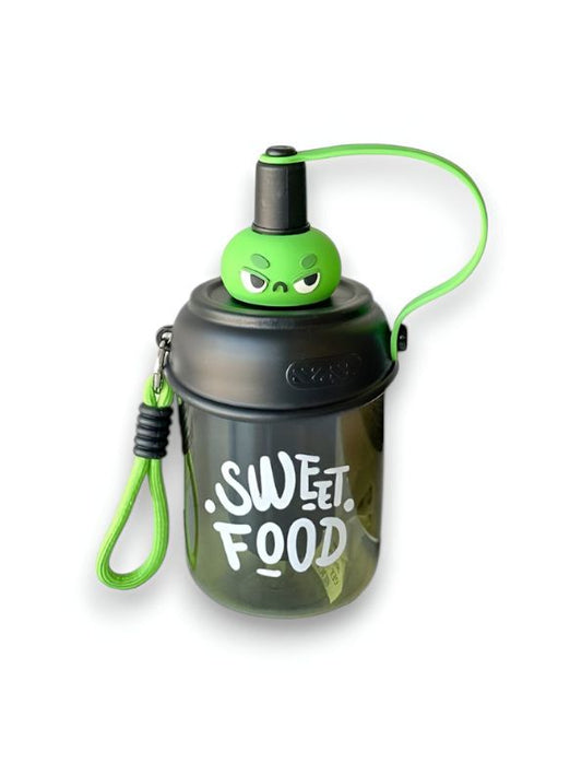 Green - Cute Water Bottle with Strap for Kids | Leakproof Sipper Bottle for School, Girls & Boys NOVGBT-50720