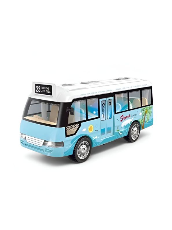 Blue - BlazeBus – Mini School Bus Toy | Diecast with Sound & Lights | Perfect for Boys & Girls - TV4948.