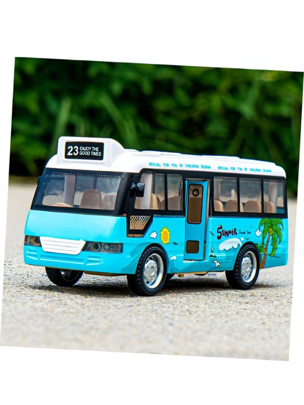 Blue - BlazeBus – Mini School Bus Toy | Diecast with Sound & Lights | Perfect for Boys & Girls - TV4948.