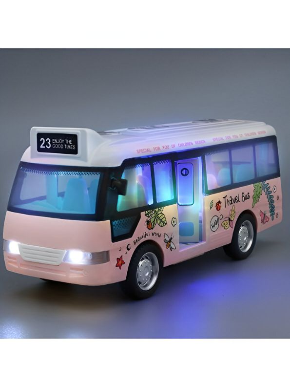 Pink - BlazeBus – Mini School Bus Toy | Diecast with Sound & Lights | Perfect for Boys & Girls - TV4948.