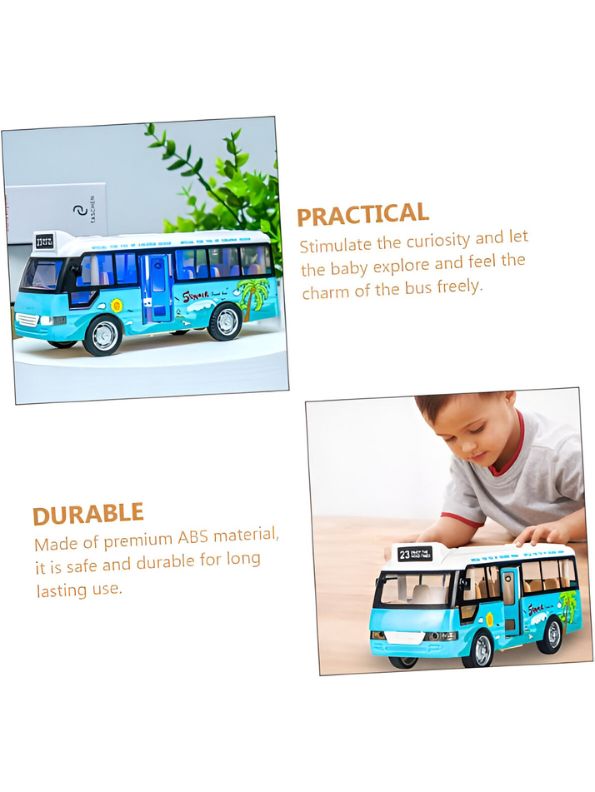 Blue - BlazeBus – Mini School Bus Toy | Diecast with Sound & Lights | Perfect for Boys & Girls - TV4948.