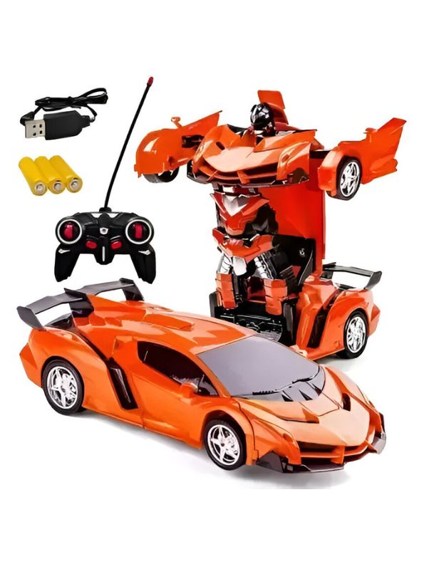Transformax 2-in-1 Convertible Remote Control Car Robot Rechargeable Deformation RC Racing Vehicle Toy for Boys Girls