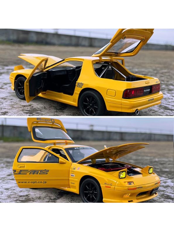 Yellow Rx7 Toy Yellow - Mazda RX-7 Elite Metal Diecast Car - Scale 1:32 - Alloy ...