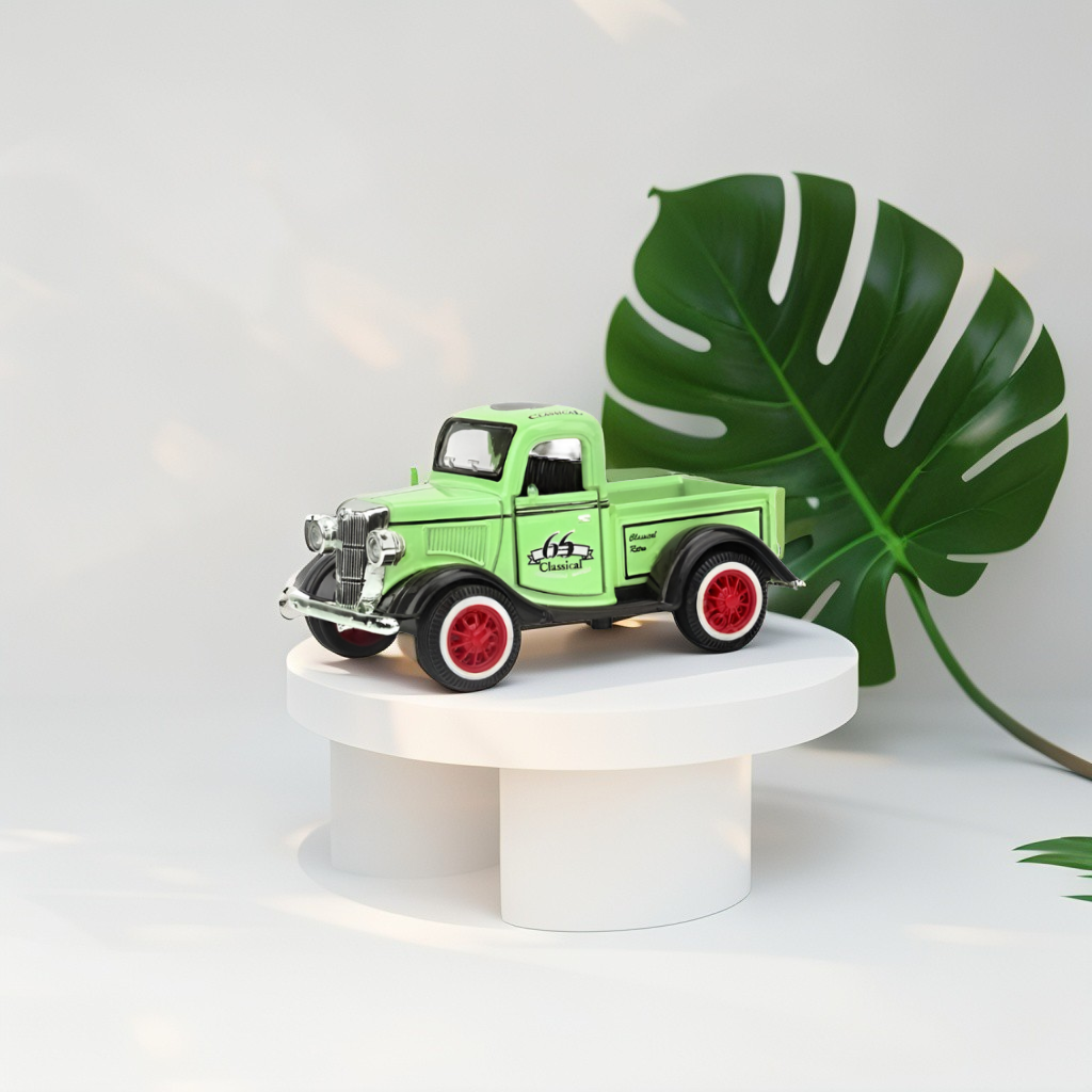 MY66 Classic Truck Diecast Model Car – Retro Alloy Metal Toy with Pull Back Action & Sound | Collector’s Vintage Style Vehicle.