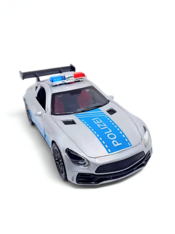 Blue - Porsche Police Diecast Car Toy – Opening Doors, Realistic Design, Durable Metal Model for Kids Scale 1:36 LMI15316.