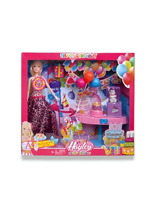 Birthday Party Doll Barbie Playset with Accessories | Adorable Toy Gift for Girls NX13254