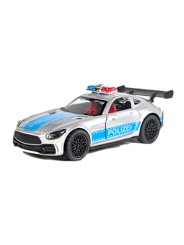 Blue - Porsche Police Diecast Car Toy – Opening Doors, Realistic Design, Durable Metal Model for Kids Scale 1:36 LMI15316.