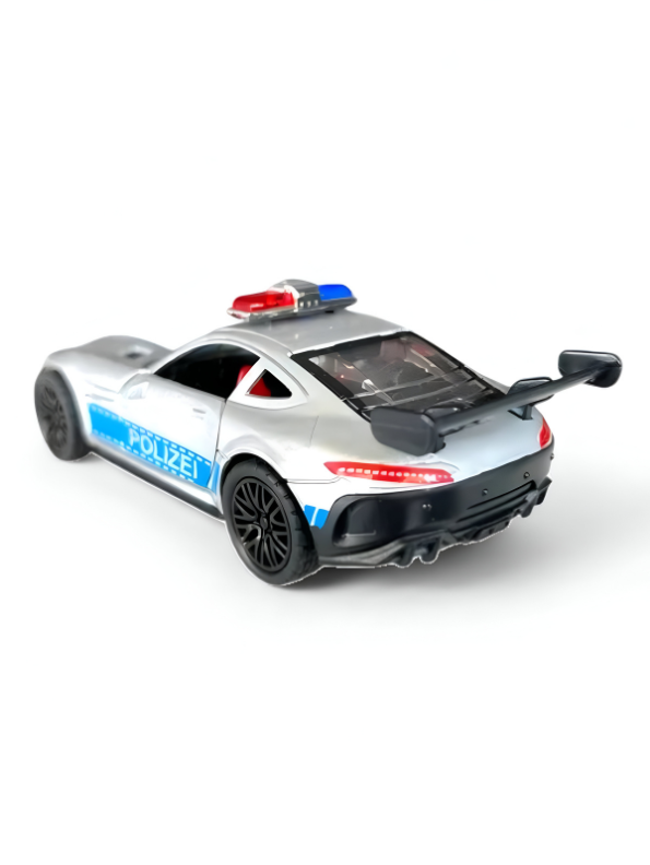 Blue - Porsche Police Diecast Car Toy – Opening Doors, Realistic Design, Durable Metal Model for Kids Scale 1:36 LMI15316.