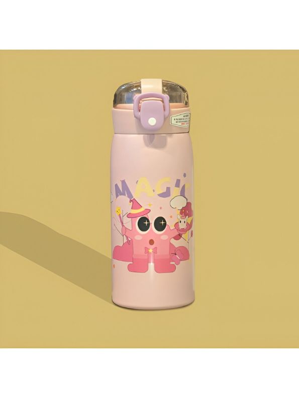 Peach - Milo 500ml Stainless Steel Kids Water Bottle – Cute Print, Leak-Proof & BPA-Free NOV11551.