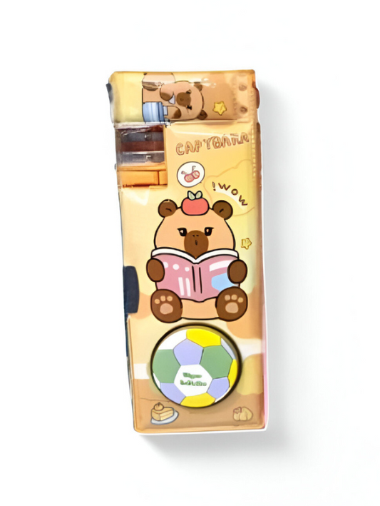 Capybara Double-Sided Pencil Case: Magnetic Closure & Built-in Sharpener for School NOVHBC-1881260