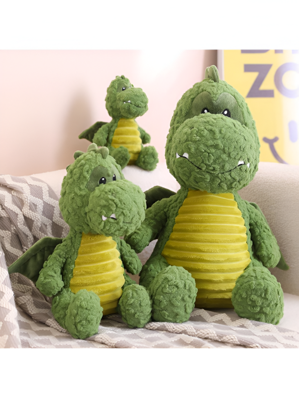 Dwayne the Dragon Green Plush Toy - Cuddly, Fluffy, & Soft Stuffed Animal for Kids & Adults LMI15458