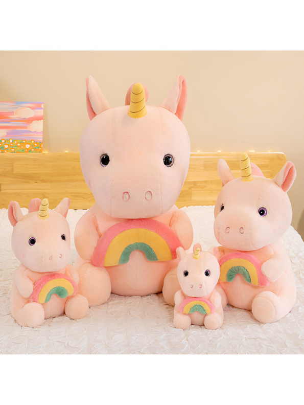 White - Soft Plush Unicorn Toy with Rainbow - A Magical Cuddly Companion for Kids LMI15534
