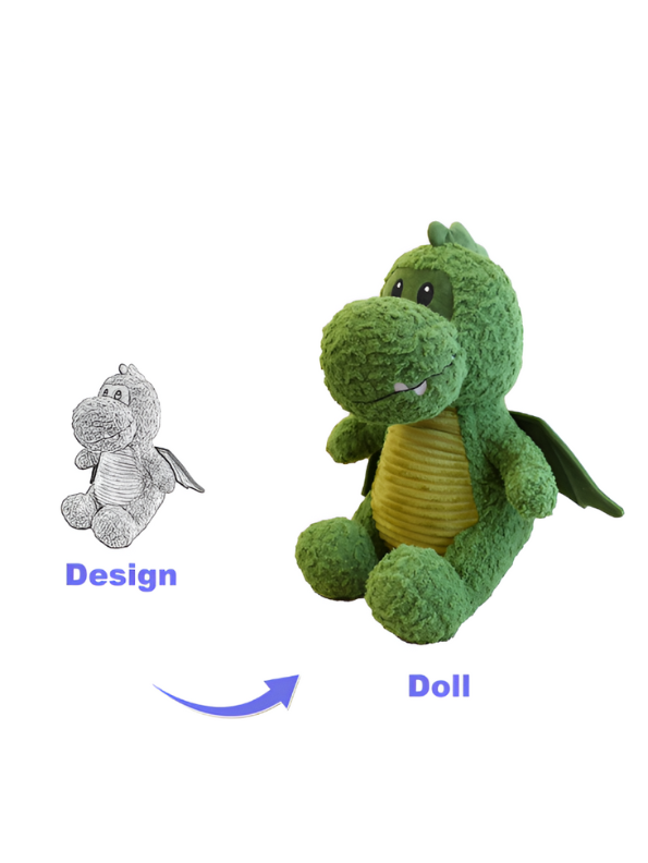 Dwayne the Dragon Green Plush Toy - Cuddly, Fluffy, & Soft Stuffed Animal for Kids & Adults LMI15458