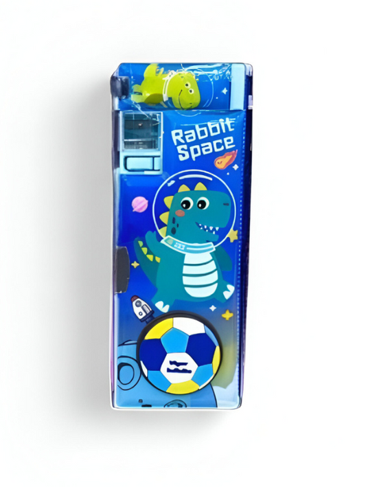 Rabbit Space Double-Sided Pencil Case: Magnetic Closure & Built-in Sharpener for School NOVHBC-1881260