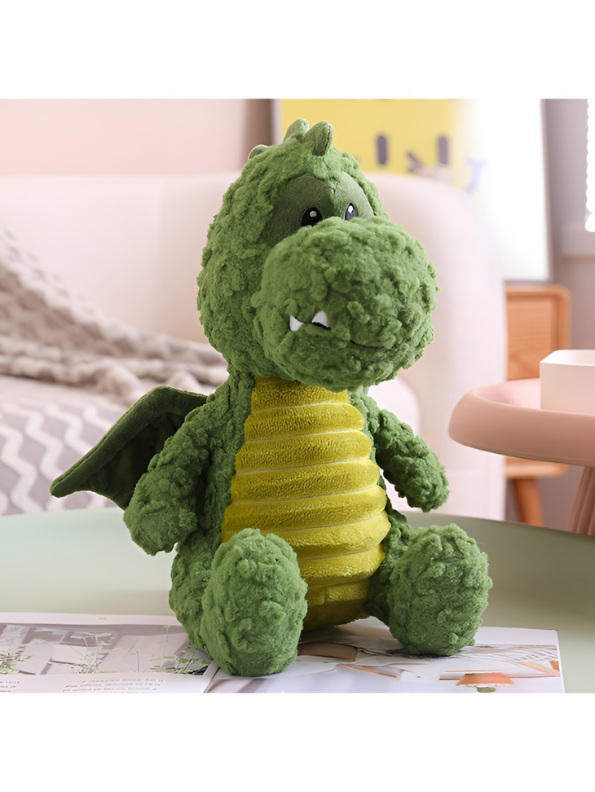Dwayne the Dragon Green Plush Toy - Cuddly, Fluffy, & Soft Stuffed Animal for Kids & Adults LMI15458