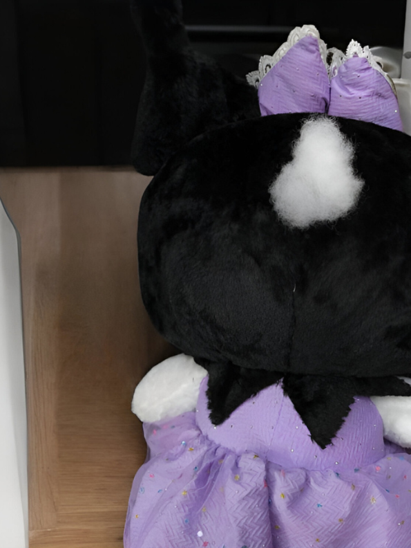 Cute Kuromi Soft Plushie | Purple Dress & Skull Headband | Sanrio Gift LMI15441