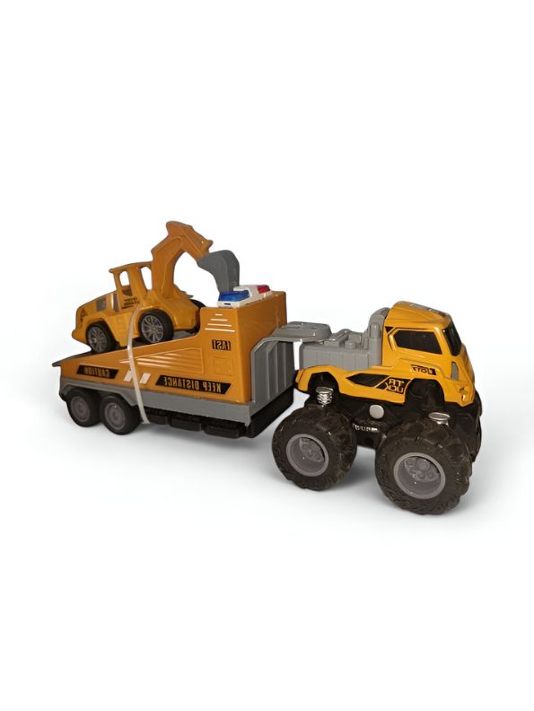 Construction Hauler – Friction Powered Construction Vehicle with Trailer for Kids NX12533.