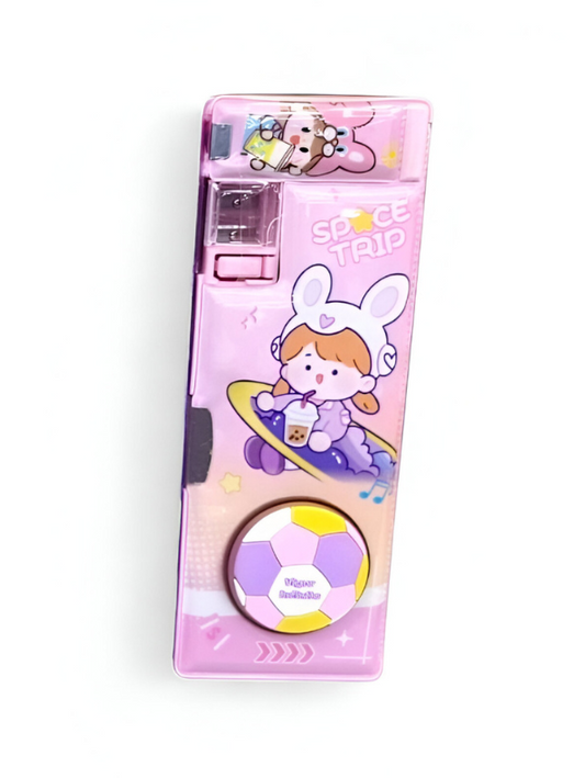 Space Trip Double-Sided Pencil Case: Magnetic Closure & Built-in Sharpener for School NOVHBC-1881260