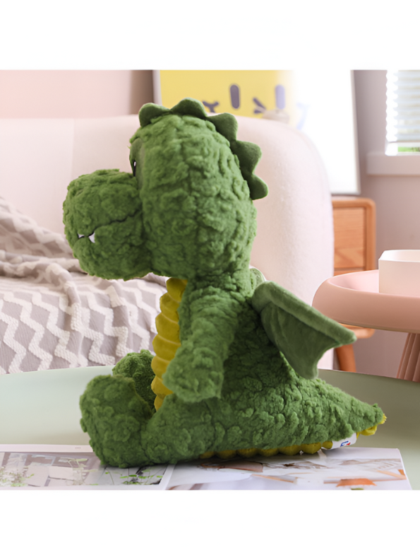 Dwayne the Dragon Green Plush Toy - Cuddly, Fluffy, & Soft Stuffed Animal for Kids & Adults LMI15458