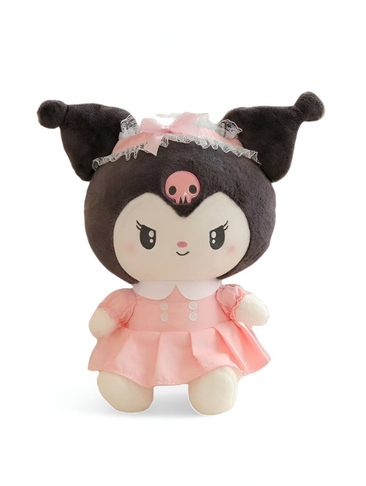 Official Kuromi Sanrio Plushie | Pink Dress Soft Plush Toy Collector's Item For Kids LMI15431