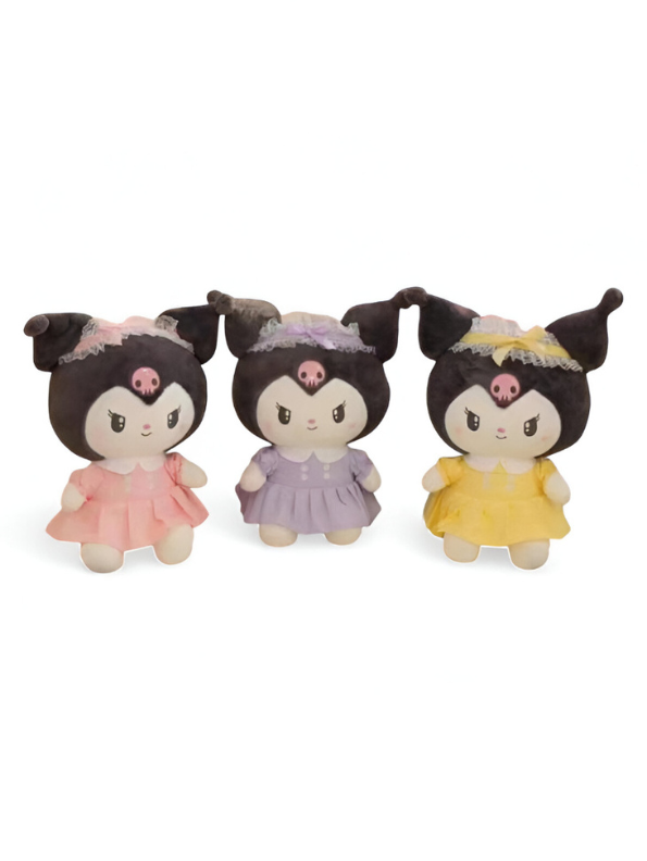 Official Kuromi Sanrio Plushie | Purple Dress Soft Plush Toy Collector's Item For Kids LMI15431
