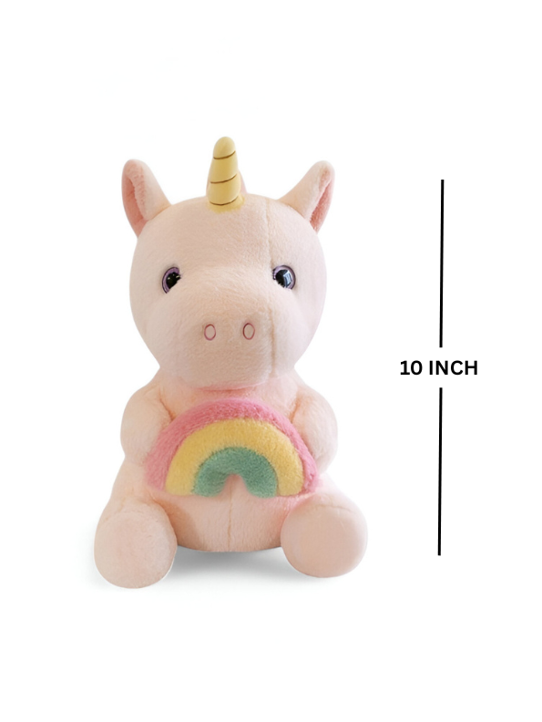 Pink - Soft Plush Unicorn Toy with Rainbow - A Magical Cuddly Companion for Kids LMI15534