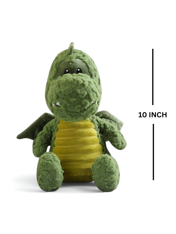 Dwayne the Dragon Green Plush Toy - Cuddly, Fluffy, & Soft Stuffed Animal for Kids & Adults LMI15458