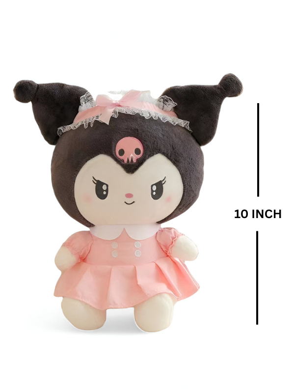 Official Kuromi Sanrio Plushie | Pink Dress Soft Plush Toy Collector's Item For Kids LMI15431
