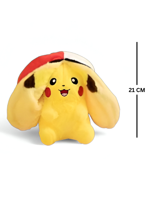 Ash's Pikachu Stuffed Animal with Hat | Adorable Pokemon Soft Plush Toy LMI15156