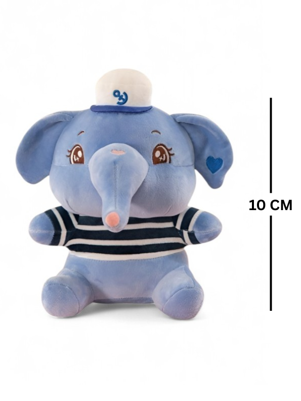 Sailor Elephant Plush Toy - Blue Stuffed Animal with Hat & Striped Shirt Soft Toy For Kids LMI14139
