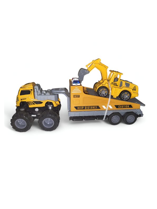 Construction Hauler – Friction Powered Construction Vehicle with Trailer for Kids NX12533.