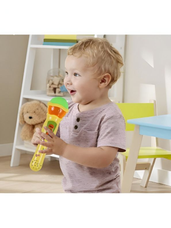 Yellow - Musical Microphone Toy for Kids - Singing Mic with Lights & Sounds