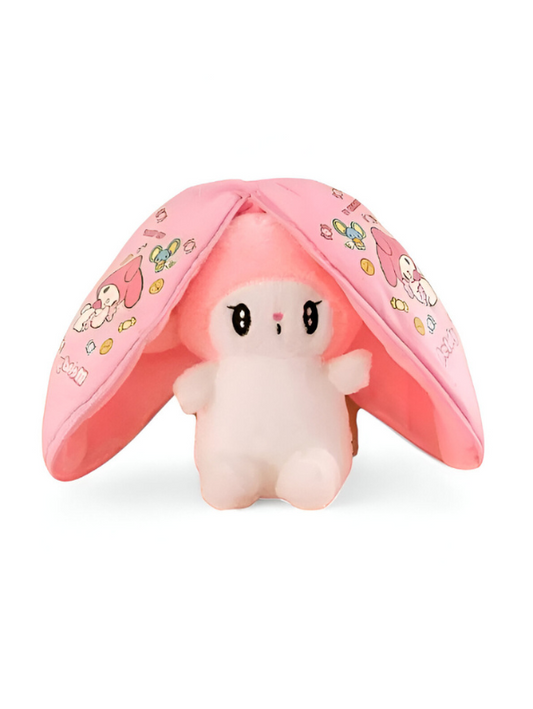 Cute My Melody Stuffed Animal Soft Plushie Toy with Large Floppy Ears, Kawaii Pink Rabbit Plush for Kids and Collectors LMI15154