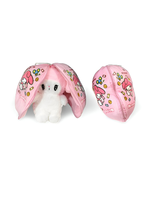 Cute My Melody Stuffed Animal Soft Plushie Toy with Large Floppy Ears, Kawaii Pink Rabbit Plush for Kids and Collectors LMI15154