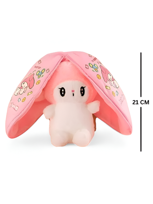 Cute My Melody Stuffed Animal Soft Plushie Toy with Large Floppy Ears, Kawaii Pink Rabbit Plush for Kids and Collectors LMI15154