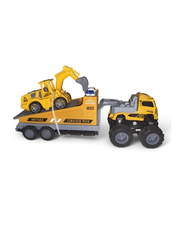 Construction Hauler – Friction Powered Construction Vehicle with Trailer for Kids NX12533.