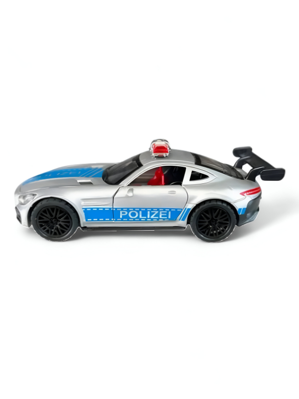 Blue - Porsche Police Diecast Car Toy – Opening Doors, Realistic Design, Durable Metal Model for Kids Scale 1:36 LMI15316.