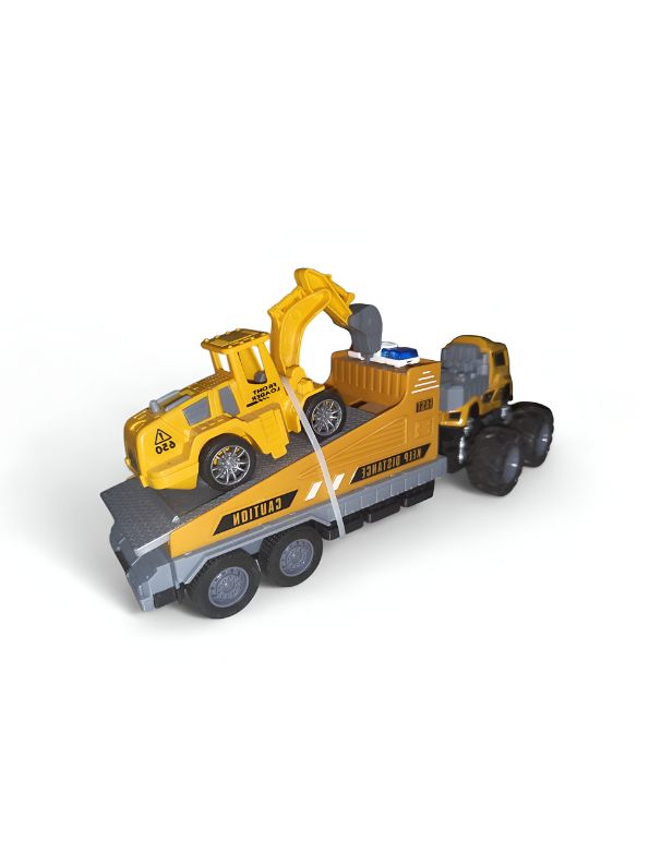 Construction Hauler – Friction Powered Construction Vehicle with Trailer for Kids NX12533.