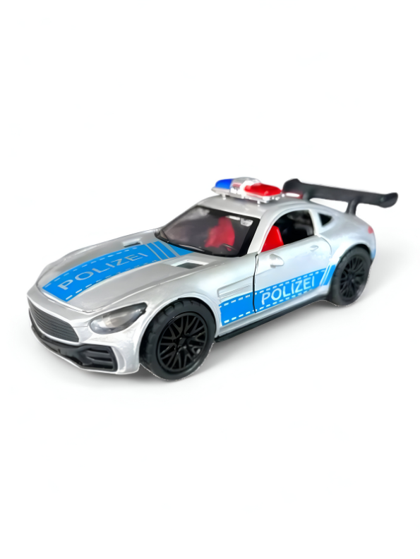 Blue - Porsche Police Diecast Car Toy – Opening Doors, Realistic Design, Durable Metal Model for Kids Scale 1:36 LMI15316.