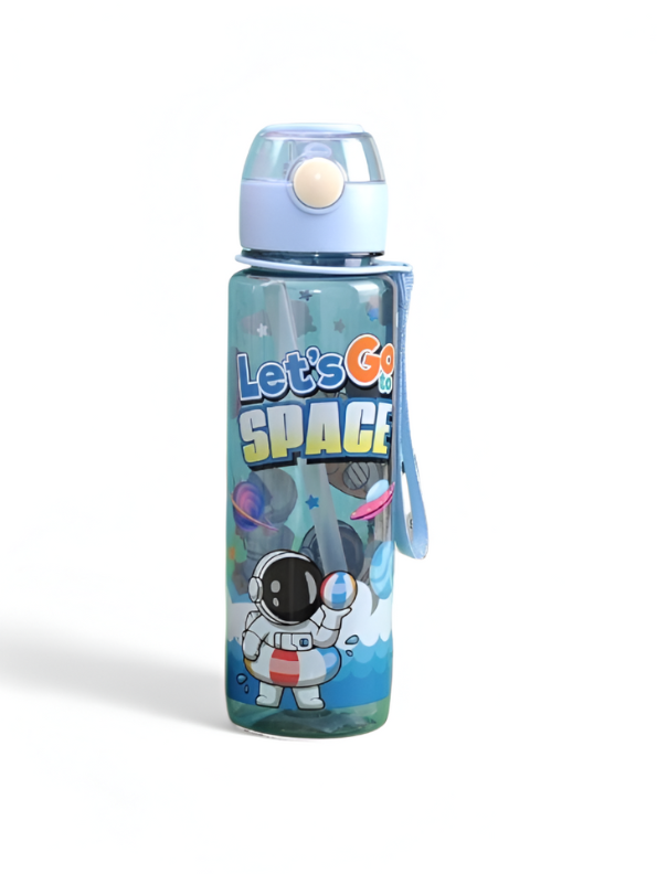 Blue - Kids Water Bottle with Straw | Leak-Proof Astronaut Space Sipper for School & Travel NOVGBT-81